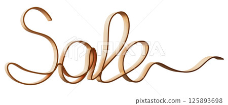 Golden outline word sale features a metallic, three-dimensional design that stands out against a white background. This cut-out visual serves as an effective marketing tool for promotional events Golden outline word sale features a metallic, three-dimensional design that stands out against a white background. This cut-out visual serves as an effective marketing tool for promotional events 125893698