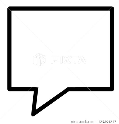 Square speech bubble icon illustration / dialogue, explanation, UI, line drawing material 125894217