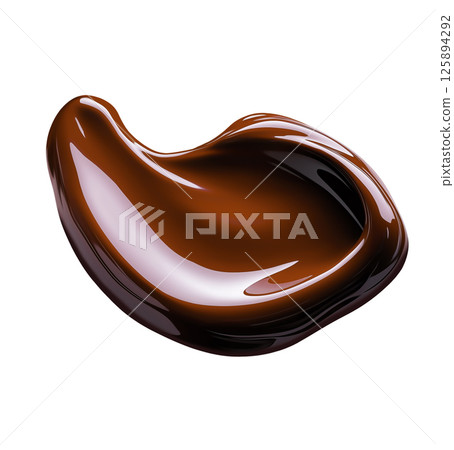 A vibrant splash of melted chocolate captured in an isolated view showcases its glossy texture and rich color, ideal for desserts. A vibrant splash of melted chocolate captured in an isolated view showcases its glossy texture and rich color, ideal for desserts. 125894292