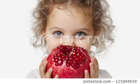 A child joyfully holds a large berry, displaying excitement and wonder. With sparkling eyes and a wide smile, the moment captures pure happiness and curiosity, showcasing the joy of discovery. A child joyfully holds a large berry, displaying excitement and wonder. With sparkling eyes and a wide smile, the moment captures pure happiness and curiosity, showcasing the joy of discovery. 125894639