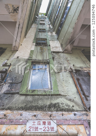 May 5 2025 View of an Aged Building With Worn Walls and Urban Features May 5 2025 View of an Aged Building With Worn Walls and Urban Features 125894746