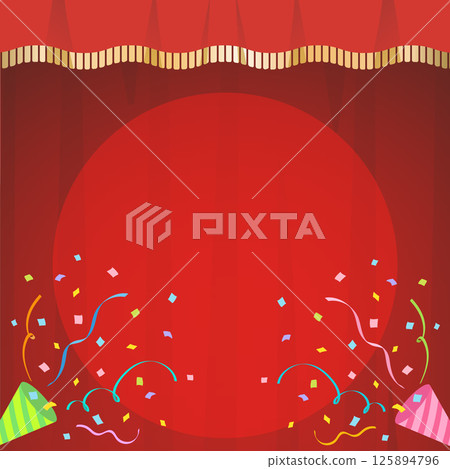 Stage curtains and crackers 125894796