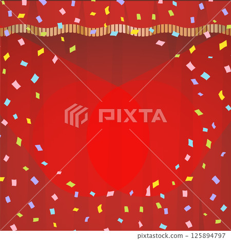 舞台佈幕與五彩紙屑 125894797