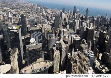 View of the Chicago skyline in Chicago in United States of America View of the Chicago skyline in Chicago in United States of America 125894877