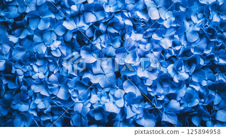A fantastic flower frame with transparent blue flowers floating 125894958