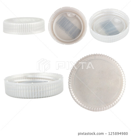 Plastic bottle cap gray isolated on white background 125894980