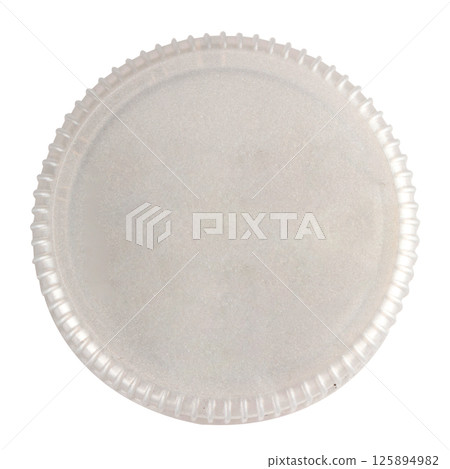 Plastic bottle cap gray isolated on white background Plastic bottle cap gray isolated on white background 125894982