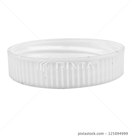 Plastic bottle cap white on white background 125894999
