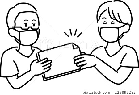 醫生遞交轉診信和醫生接收轉診信的插圖（僅畫線） 125895282