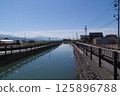A view of the "Jikkasegi" irrigation facility in Azumino, Shinshu. An irrigation channel excavated in the Edo period that irrigated Azumino (Hotaka Kashiwara area) A view of the "Jikkasegi" irrigation facility in Azumino, Shinshu. An irrigation channel excavated in the Edo period that irrigated Azumino (Hotaka Kashiwara area) 125896788