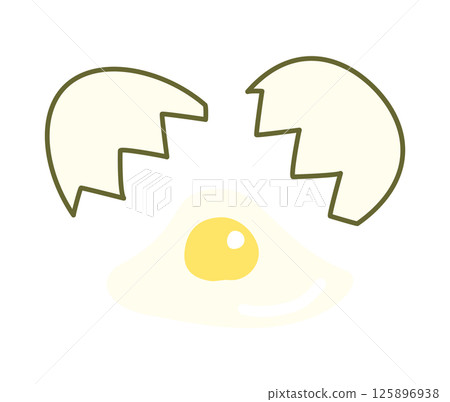 Illustration of cracking an egg 125896938