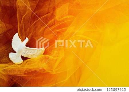 Pentecost Sunday. Pentecost background with flying dove Pentecost Sunday. Pentecost background with flying dove 125897315