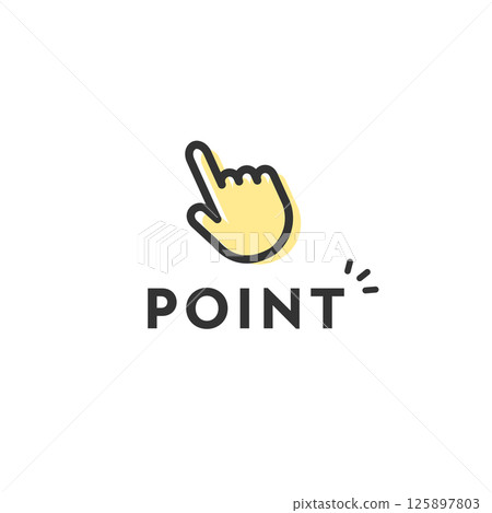 Pointing finger attention/pointing point vector icon Pointing finger attention/pointing point vector icon 125897803