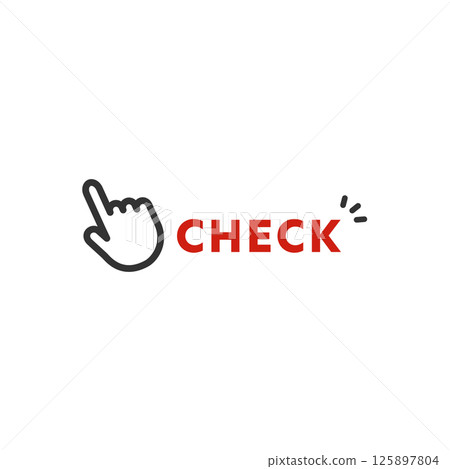 Pointing finger and checking vector icon Pointing finger and checking vector icon 125897804