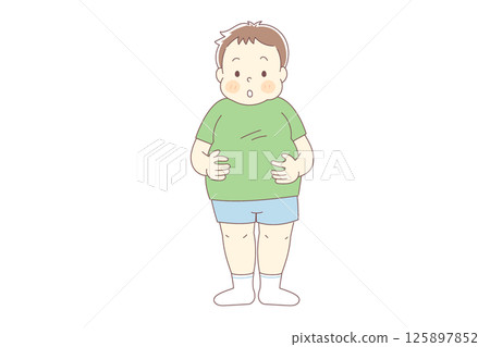 一個肥胖男孩的向量圖 一個肥胖男孩的向量圖 125897852