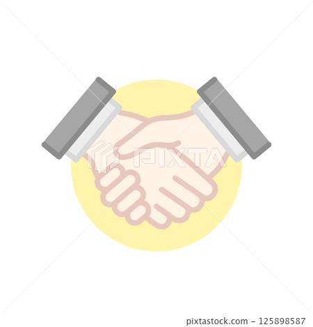 Handshake/contract vector icon (line drawing/business) 125898587
