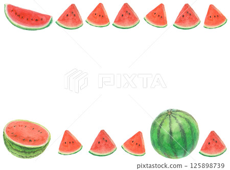 Watercolor illustration of watermelon background 125898739