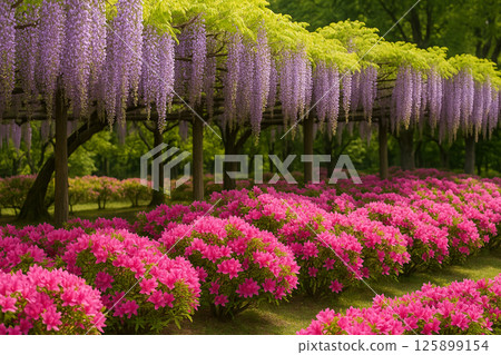 盛開的紫藤花 125899154