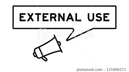 Megaphone icon with speech bubble in word external use on white background 125899371