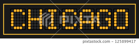 Orange color led banner in word chicago on black background 125899417