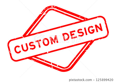 Grunge red custom design word rubber seal stamp on white background 125899420