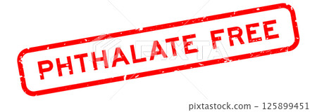 Grunge red phthalate free word square rubber seal stamp on white background Grunge red phthalate free word square rubber seal stamp on white background 125899451