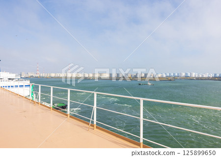 View of Tomakomai Port, Hokkaido from a boat 125899650