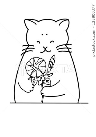 牽牛花和貓 125900377