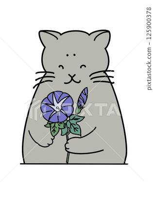 牽牛花和貓 125900378