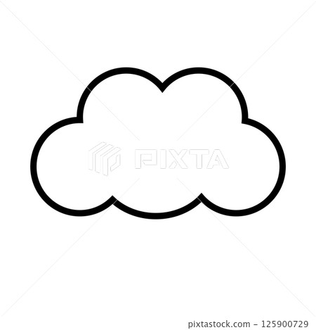 天氣雲圖示單色 天氣雲圖示單色 125900729