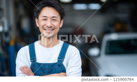 The smiles of veteran auto mechanics with solid skills and experience | Trusted craftsmanship 125900764