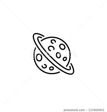 Minimalist Ringed Planet Icon 125900941