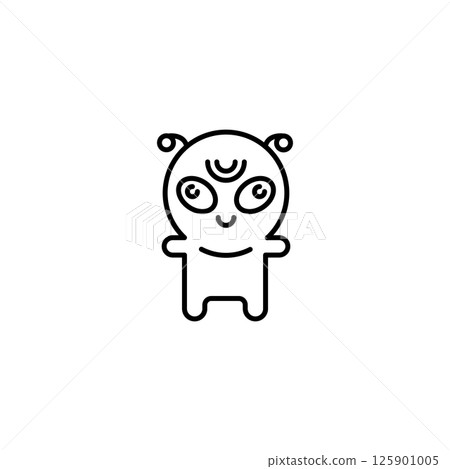 Minimalist Alien Icon 125901005
