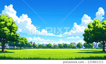 Fresh greenery and streetscape 125901111