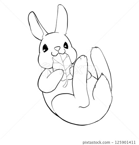 Illustration of a rolling rabbit 125901411