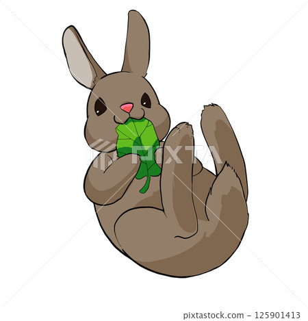 Illustration of a rolling rabbit Illustration of a rolling rabbit 125901413