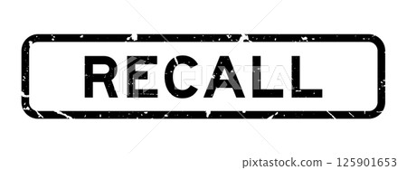 Grunge black recall word square rubber seal stamp on white background Grunge black recall word square rubber seal stamp on white background 125901653
