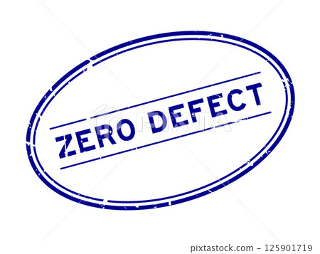 Grunge blue zero defect word oval rubber seal stamp on white background Grunge blue zero defect word oval rubber seal stamp on white background 125901719
