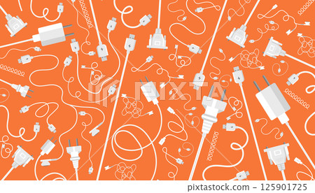 Cable background. Technology and connection concept. Flat vector illustration Cable background. Technology and connection concept. Flat vector illustration 125901725