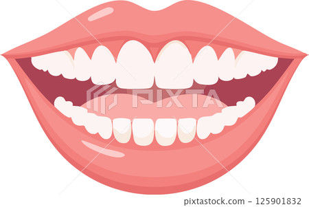 嘴裡有潔白的牙齒 嘴裡有潔白的牙齒 125901832
