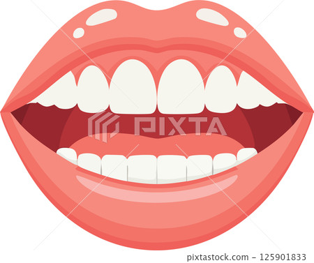 Mouth with white teeth Mouth with white teeth 125901833
