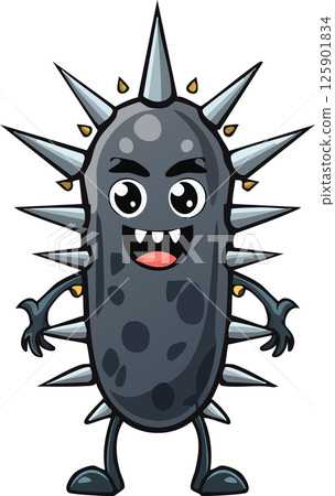 Tooth decay germ character Tooth decay germ character 125901834