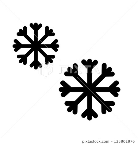 天氣雪花插畫單色 125901976