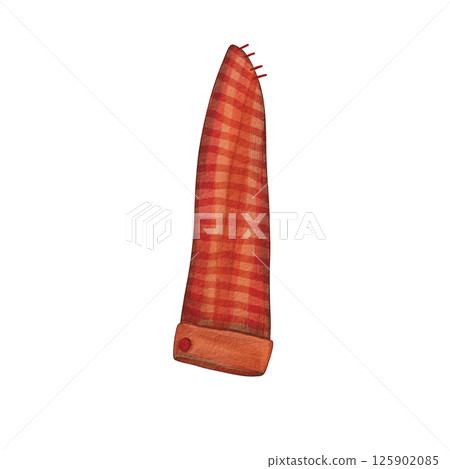 A sleeve from a plaid shirt, a piece of clothing. Watercolor illustrations sewing clothes, recycling. Reuse of old clothes. Ecology. Suitable for sewing, fashion projects, ateliers, blogs. A sleeve from a plaid shirt, a piece of clothing. Watercolor illustrations sewing clothes, recycling. Reuse of old clothes. Ecology. Suitable for sewing, fashion projects, ateliers, blogs. 125902085