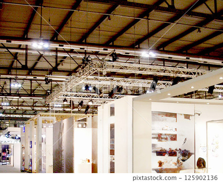 International Trade Fair Exhibition Hall Lighting Booth Setup Frankfurt 125902136
