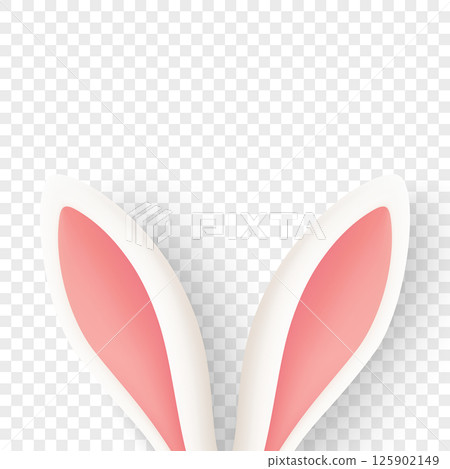 Vector Easter Design Template - White 3D Bunny Ears Closeup Isolated. Cute Minimalist Spring Holiday Design Element. Vector Illustration for Easter Celebration Card, Flyer, Social Media Post Vector Easter Design Template - White 3D Bunny Ears Closeup Isolated. Cute Minimalist Spring Holiday Design Element. Vector Illustration for Easter Celebration Card, Flyer, Social Media Post 125902149
