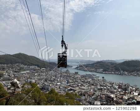 Onomichi cityscape and Mount Senkoji ropeway Onomichi cityscape and Mount Senkoji ropeway 125902298