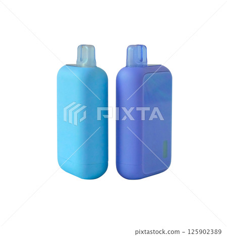 Electronic cigarette that simulates tobacco smoking on a white background. Electronic cigarette that simulates tobacco smoking on a white background. 125902389