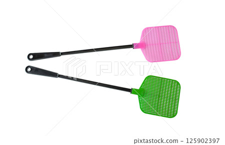 Mosquito swatter or flyswatter on white background. Mosquito swatter or flyswatter on white background. 125902397