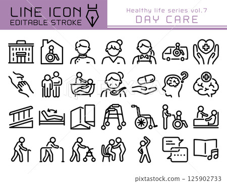 Line Icon Health Series vol.7 Day Care Nursing Home Line Icon Health Series vol.7 Day Care Nursing Home 125902733